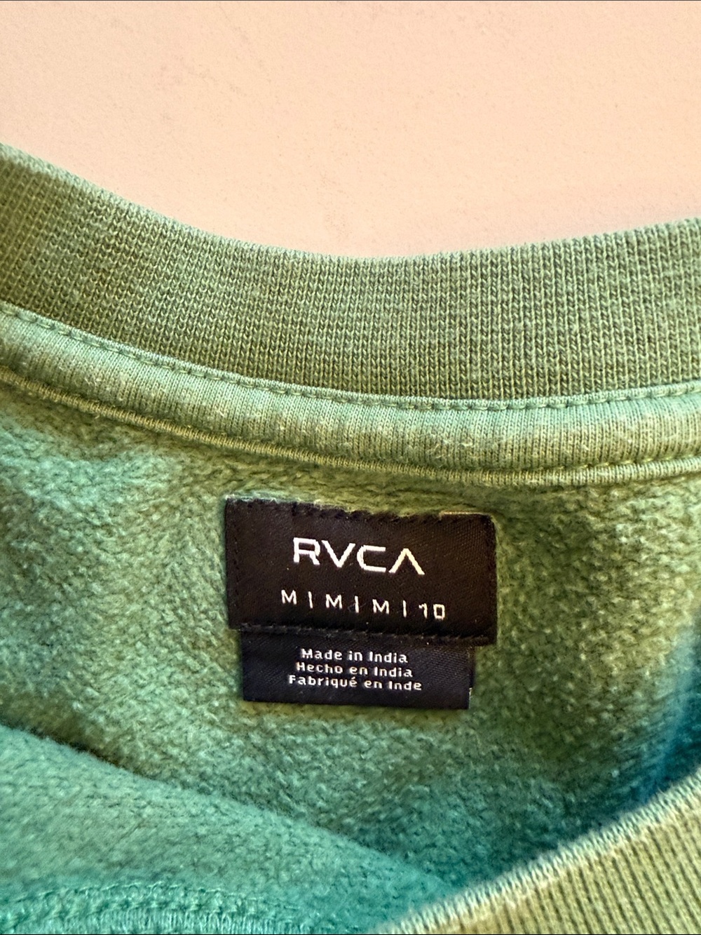 RVCA Forest Green Crewneck Pullover with Script Logo - Picture 3 of 3